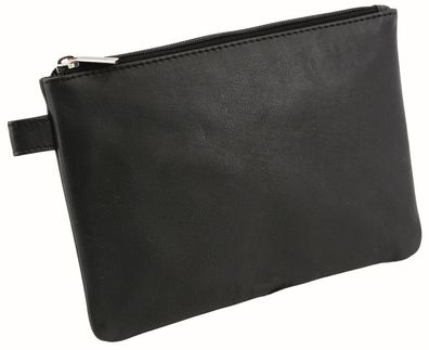 Alassio® 42233 Mehrwegbeutel - 23 x 16 cm, Echt Leder, schwarz