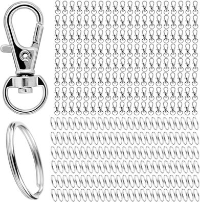 Schlésselring Edelstahl Klein 320 Stéck Karabiner Schlésselanhänger Basteln