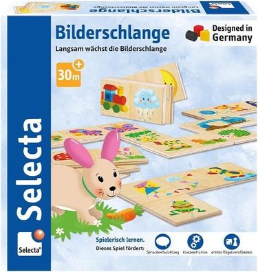 Schmidt Spiele Animals 63024 Selecta Bilderschlange Kinder Legespiel aus Holz