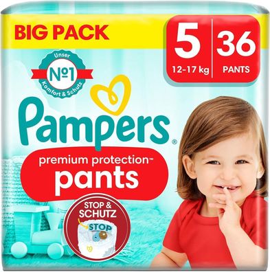 Pampers Premium Protection Pants Größe 5 36 Windeln 12kg - 17kg Komfort Schutz