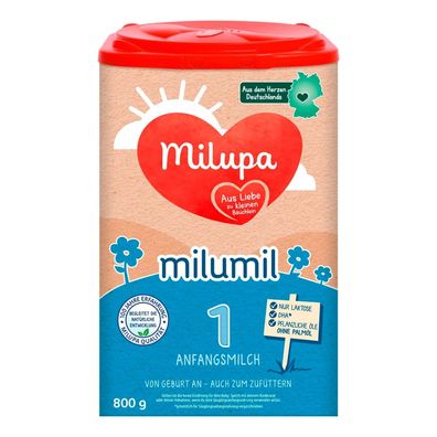 Milupa Milumil 1 Anfangsmilch Babynahrung Pulver Laktose Pflanzliche Öle 800g