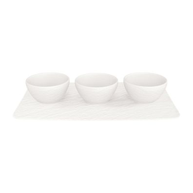 Villeroy & Boch Manufacture Rock blanc Set Dipschälchen 4tlg. Premium Porcelain