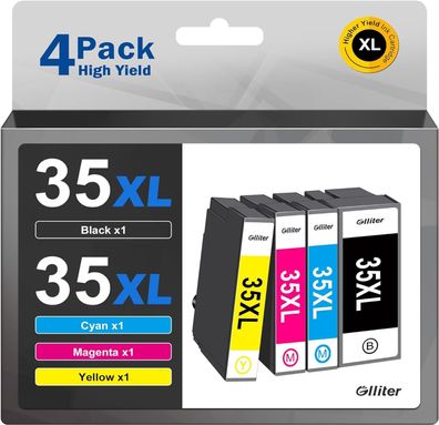 Glliter 35XL Druckerpatronen Ersatz für Epson 35XL Multipack Workforce WF-4720