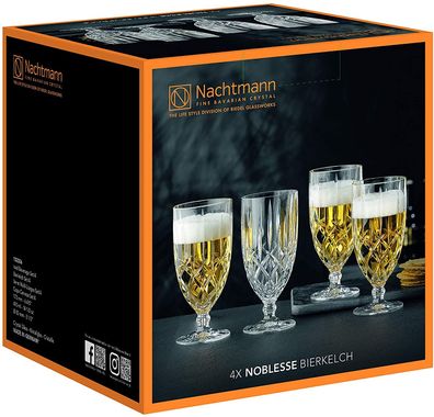 Nachtmann Vorteilsset 4 x 4 Glas/Stck Bierkelch 617/40 Noblesse 102556 und Gesch