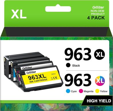 Glliter 963 XL Druckerpatronen Kompatibel fér HP 963XL Multipack Officejet 9010