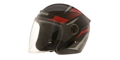 Jethelm Roller Helm Crosshelm Motorradhelm Reflex Cassida schwarz mit Visier