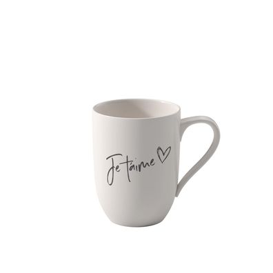 Villeroy & Boch Statement Becher mit Henkel Je t'aime Premium Porcelain weiß, chwa