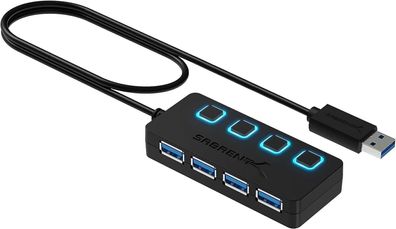 Sabrent USB HUB 3.2 GEN.1 4-fach USB Adapter USB Verteiler PS5 PC Laptop MacBook