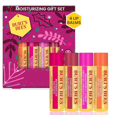 Burt´s Bees Lippenbalsam mit Bienenwachs Bounty Fruit Süßer Pfirsich 4er Set