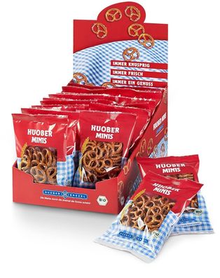 Huober Bio Mini Brezel kleine Brezelchen im Portionsbeutel 20 Packungen x 40 g