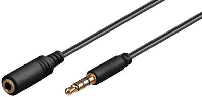 Goobay 62480 Kopfhörer- und Audio Verlängerungskabel AUX, 4-pol. 3,5 mm slim, CU,