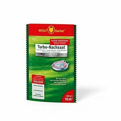 WOLF Garten Turbo Nachsaat Rasen Sanierung BioActive Schatten L-RS 10 200g 10m²