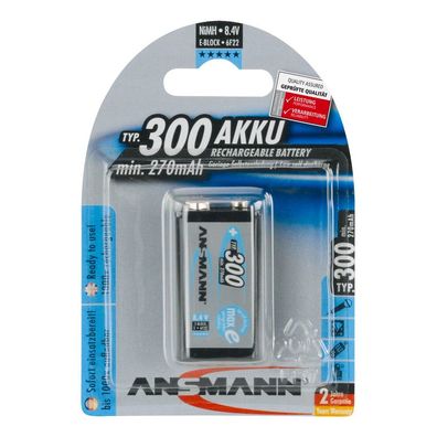 Ansmann 5035453 1 Ansmann maxE NiMH Akku 300 9V-Block 270 mAh 5035453