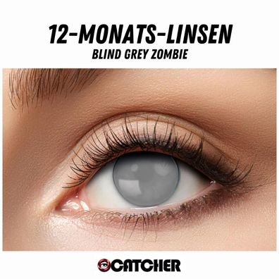 12 Monatslinse Blind Grey Zombie Grau Motivlinse