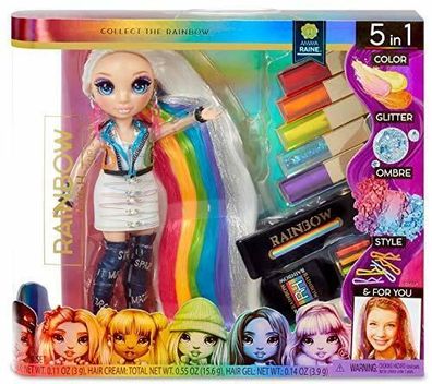 Rainbow High 569329E7C Haarstudio Amaya Raine Puppe Extra Langes Haar Waschbar