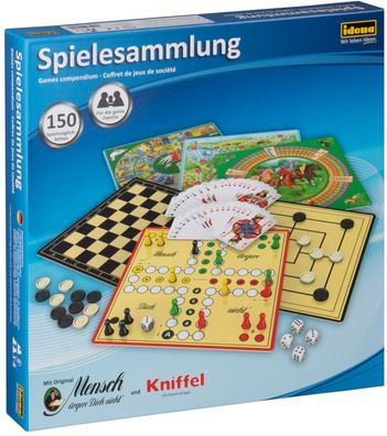 Idena 6102589 Spielesammlung 150 Spielmöglichkeiten Kniffel Gesellschaftsspiel