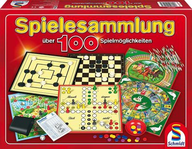 Schmidt Spiele 49147 Spielesammlung 100 Spielmöglichkeiten Dame Mühle Mikado