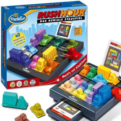 ThinkFun 76301 Rush Hour Stauspiel Logikspiel Strategiespiel Familienspiel