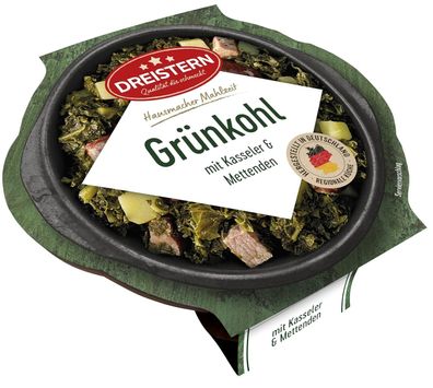 Dreistern Grénkohl mit Kassler und Mettenden Mikrowellen Fertiggericht 400 g