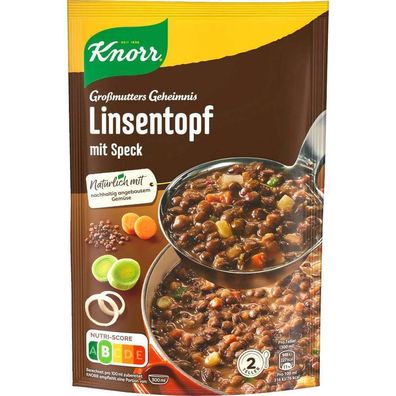 Knorr Großmutters Geheimnis Deftiger Linseneintopf Suppe Speck 8er Pack 8x133g