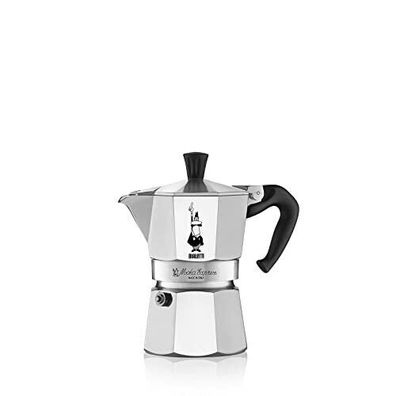 Bialetti Moka Express Espressokocher Aluminium 4 Tassen Sicherheitsventil silber