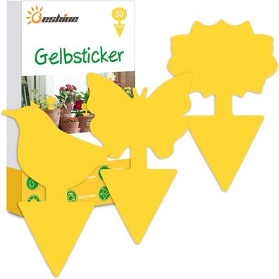 Beshine Gelbsticker 30 Stéck Trauermécken Bekämpfen klebriger Fänger Schädlinge