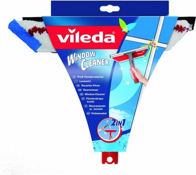 Vileda Profi Fensterwischer 2in1, Fensterabzieher und Einwascher Fensterputzer