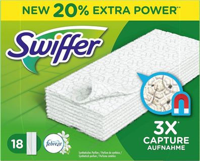 Swiffer Bodenwischer Boden Staubtücher Nachfüllpack 18 Tücher mit Febreze Duft