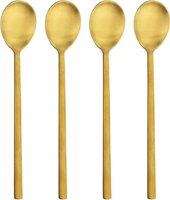 AOOSY Edelstahl Suppenlöffe Müsli Dessert Set 21,5 cm lang Küche Goldfarbend