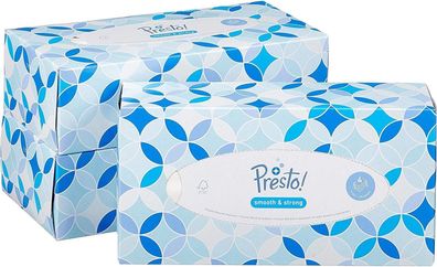 Presto! 4-lagig Papiertaschentécher-Boxen 100 Stéck/Box 1200 Técher 12er Pack