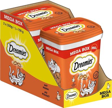 Dreamies Katzensnacks mit Huhngeschmack Leckerlis 2er Pack 2 x 350g 2 Mega Boxen