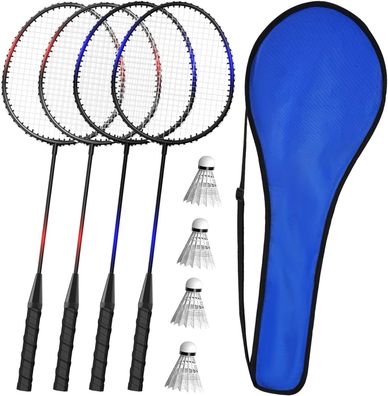 KH Federball Set Badminton Schläger Set 2-4 Spieler inklusive 4 Federbälle