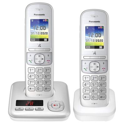 Panasonic KX-TGH722GG DECT Schnurlostelefon Duo mit Anrufbeantworter strahlungsarm