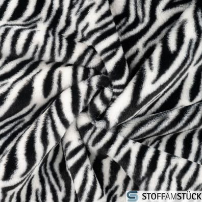 Stoff Polyester Fell Zebra Fellimitat Langflor Webpelz weich