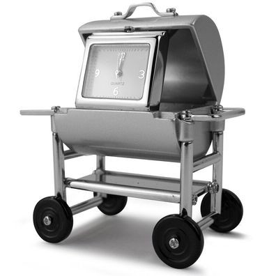 Designer Tischuhr BBQ Grill Smoker aus Metall