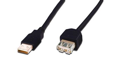 AK-300202-050-S USB 2.0 Verlängerungskabel, Typ A St/Bu, 5.0m, USB 2.0 konform,