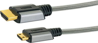 Ainstein High-Speed Mini HDMI Kabel mit Ethernet 2,0m, HDMI Mini Stecker > HDMI