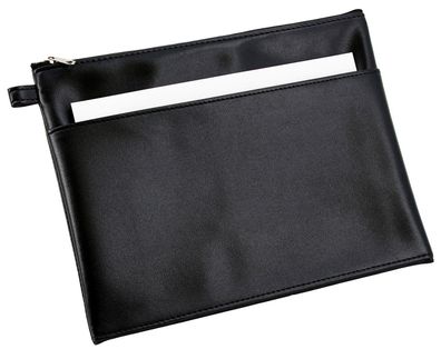 Alassio® 42230 Mehrwegbeutel - 25 x 19 cm, Lederimitat, Vortasche, schwarz