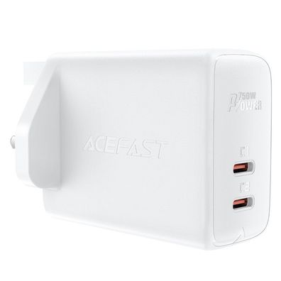 Acefast GaN Ladegerät (UK Stecker) 2x USB Typ C 50W, Power Delivery, PPS, Q3 3.0,