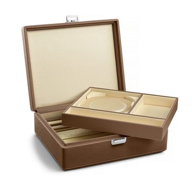 Scatola del Tempo Tesoro Grande chestnut Schmuckkästchen Leder
