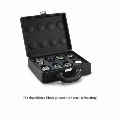 Scatola del Tempo - Valigetta 8 handle black - Uhrenkoffer für 8 Uhren - schwarz