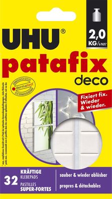 UHU® 47910 patafix deco, wieder ablösbar, weiß, 32 Stück