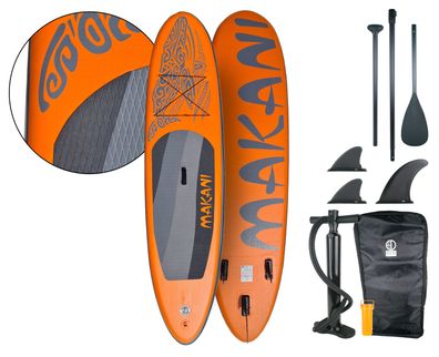 Makani SUP Aufblasbares Stand Up Paddle Paddleboard Board Paddel 320 cm Orange