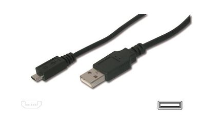 Digitus AK-300127-018-S Micro USB Anschlusskabel USB 2.0 kompatibel 1.8 m