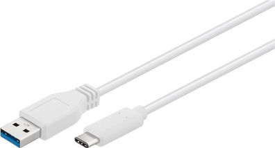 Goobay 67189 USB-C™ auf USB A 3.0 Kabel, weiß, 0.2 m - USB 3.0-Stecker (Typ A) >