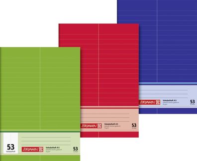 Brunnen 1043935 Vokabelheft A5 liniert, mit Teilungslinie, Lin. 53