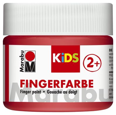 Marabu 03030 050 232 Fingerfarbe Kids 100 ml, rot