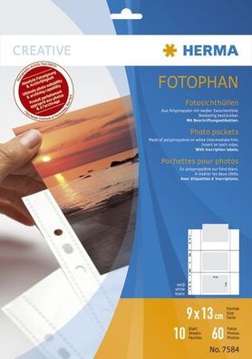 Herma 7584 7584 Fotophan 90 x 130 mm quer weiß 10 Hüllen