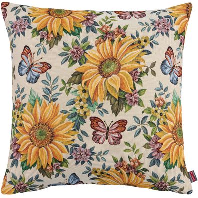 Kissenbezug Sonnenblumen 50x50 Kissen Kissenhülle Gobelin Sommer Hossner Solsikke