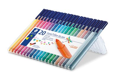 Staedtler® 323 SB20 Fasermaler triplus® color 323 - ca. 1,0 mm, Box, 20 Farben